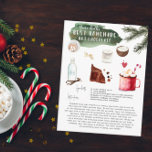 Homemade Hot Chocolate Recipe | Holiday ポストカード<br><div class="desc">The front of this stunning postcard doubles as a unique frame worthy kitchen print showcasing a delicious homemade hot chocolate recipe. If you need a different recipe or ingredients please contact me and I would be more than happy to accomodate. Add your own custom message on the back or remove...</div>
