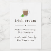 Homemade Irish Cream Liqueur Bottle Label ワインラベル (シングルラベル)