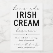 Homemade Irish Cream Liqueur Bottle Label ワインラベル (シングルラベル)