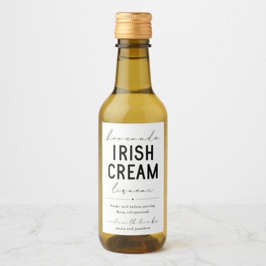 Homemade Irish Cream Liqueur Bottle Label ワインラベル (正面)