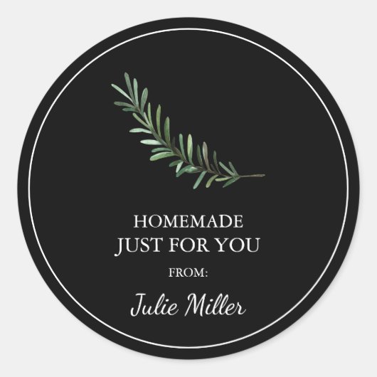 Homemade just for you rosemary label ラウンドシール (正面)