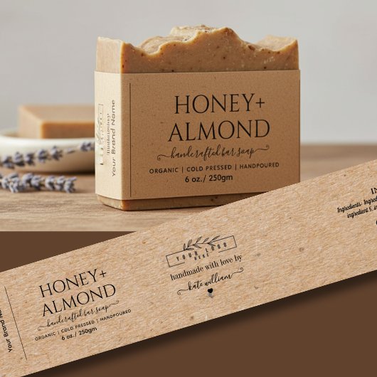 Homemade Kraft Soap Label Belly band with logo 招待状ベリーバンド