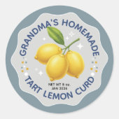 Homemade Lemon Curd Canning Jar Labels ラウンドシール (正面)