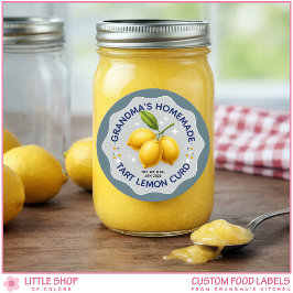 Homemade Lemon Curd Canning Jar Labels ラウンドシール