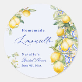 Homemade Limoncello Bridal Shower Thank you ラウンドシール