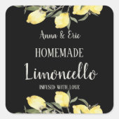 Homemade Limoncello Elegant Modern Wedding スクエアシール (正面)