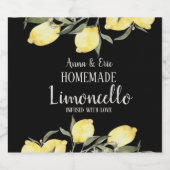 Homemade Limoncello Elegant Modern Wedding リキュールボトルラベル (シングルラベル)
