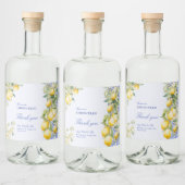 Homemade Limoncello Mediterranean Tile Thank you リキュールボトルラベル (ボトル)