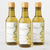 Homemade Limoncello Whimsical Watercolor Lemons ワインラベル (ボトル)