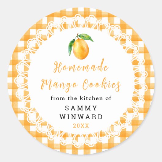 Homemade Mango Cookie Label ラウンドシール (正面)