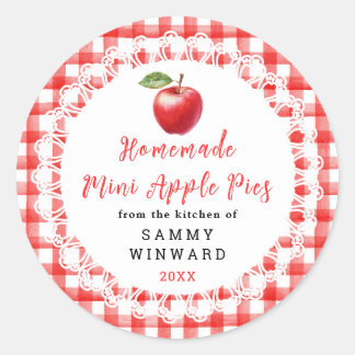 Homemade Mini Apple Pies Label ラウンドシール