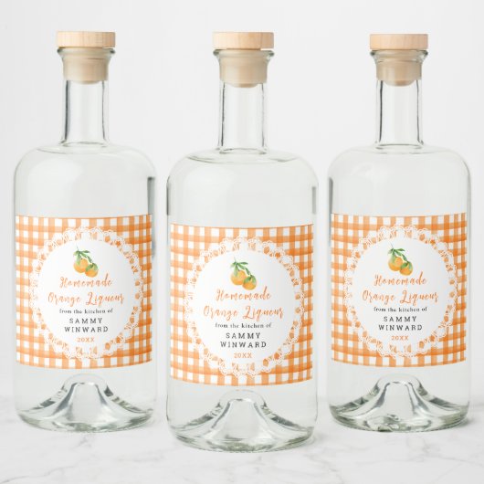 Homemade Orange Liqueur Label リキュールボトルラベル (ボトル)