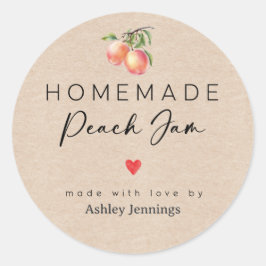 Homemade Peach Jam Labels | Made with Love ラウンドシール