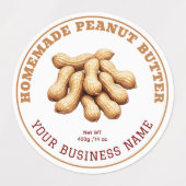 Homemade Peanut Butter Product Label Waterproof ラベル (デザイン2)