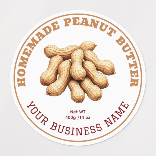 Homemade Peanut Butter Product Label Waterproof ラベル (デザイン1)