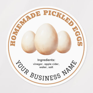 Homemade Pickled Eggs Product Label Waterproof ラベル