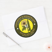 Homemade Pickled Okra Vintage Label Template ラウンドシール (封筒)