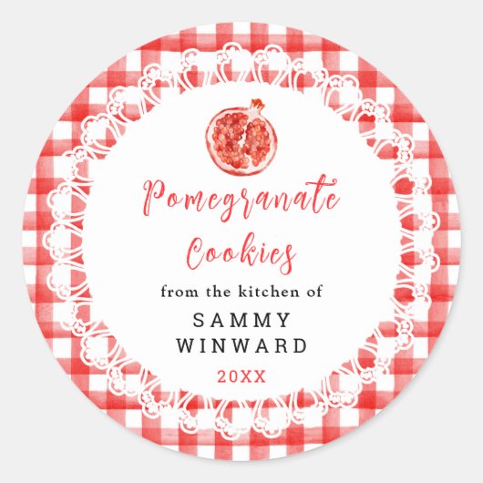 Homemade Pomegranate Cookies Label ラウンドシール (正面)
