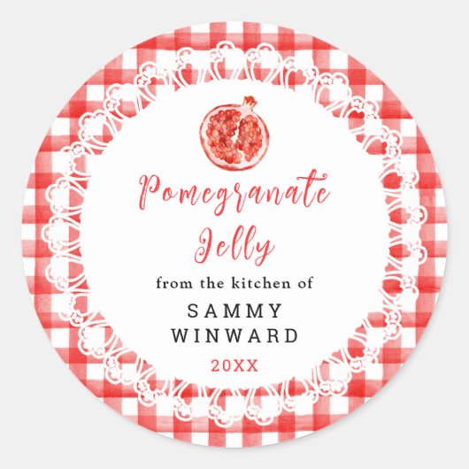Homemade Pomegranate Jelly Label ラウンドシール (正面)
