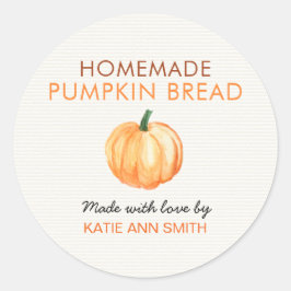 Homemade Pumpkin Bread Label Product Sticker ラウンドシール