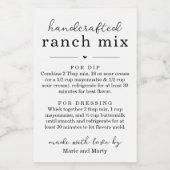 Homemade Ranch Mix Gift Labels フードラベル (シングルラベル)
