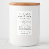 Homemade Ranch Mix Gift Labels フードラベル (正面)