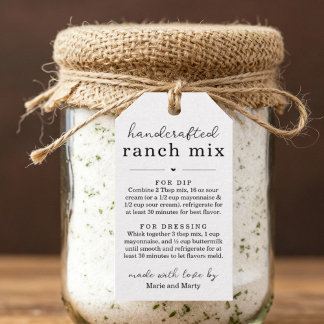 Homemade Ranch Mix Gift Tags ギフトタグ