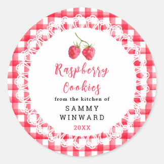 Homemade Raspberry Cookies Label ラウンドシール