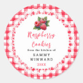 Homemade Raspberry Cookies Label ラウンドシール (正面)