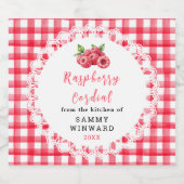 Homemade Raspberry Cordial Bottle Label リキュールボトルラベル (シングルラベル)