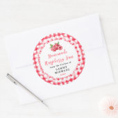 Homemade Raspberry Jam Jar Label ラウンドシール (封筒)