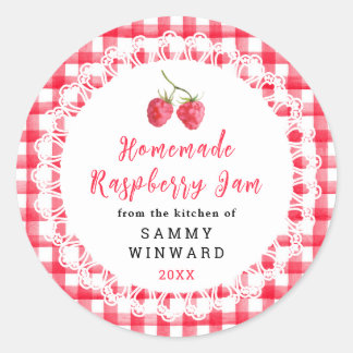 Homemade Raspberry Jam Label ラウンドシール