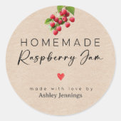 Homemade Raspberry Jam Labels | Made with Love ラウンドシール (正面)