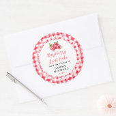 Homemade Raspberry Loaf Cake Label ラウンドシール (封筒)