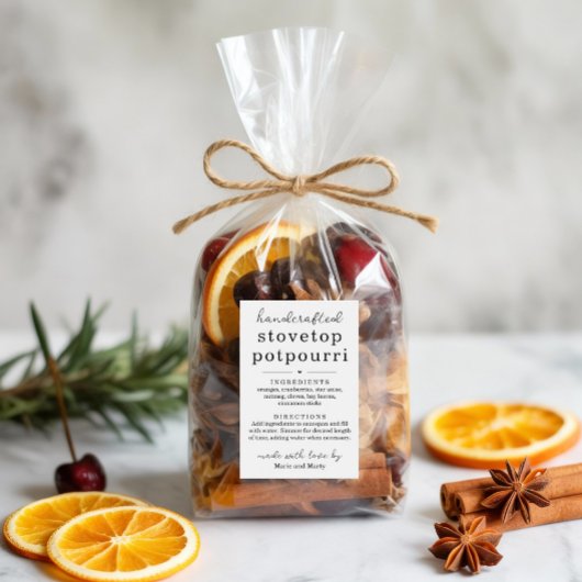 Homemade Stovetop Potpourri Gift Labels フードラベル