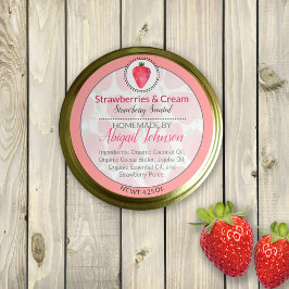 Homemade Strawberry Body Butter Salt Scrub Label ラウンドシール