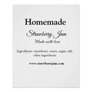 Homemade strawberry jam made with love add text we ポスター