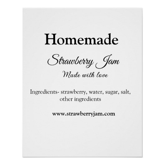Homemade strawberry jam made with love add text we ポスター (正面)