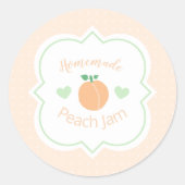Homemade Sweet Peach Jam Elegant Baby Shower ラウンドシール (正面)