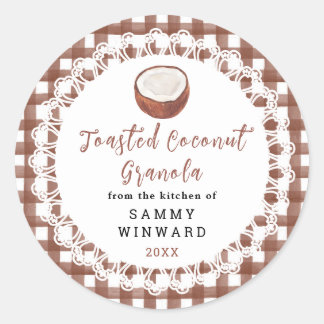Homemade Toasted Coconut Granola Label ラウンドシール