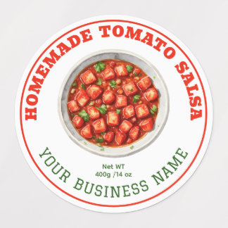 Homemade Tomato Salsa Product Label Waterproof ラベル
