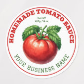 Homemade Tomato Sauce Canning Product Label ラベル (デザイン1)