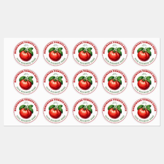 Homemade Tomato Sauce Canning Product Label ラベル (シート)