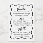 Homemade Vanilla Extract Instructions Doodle Label ワインラベル (シングルラベル)