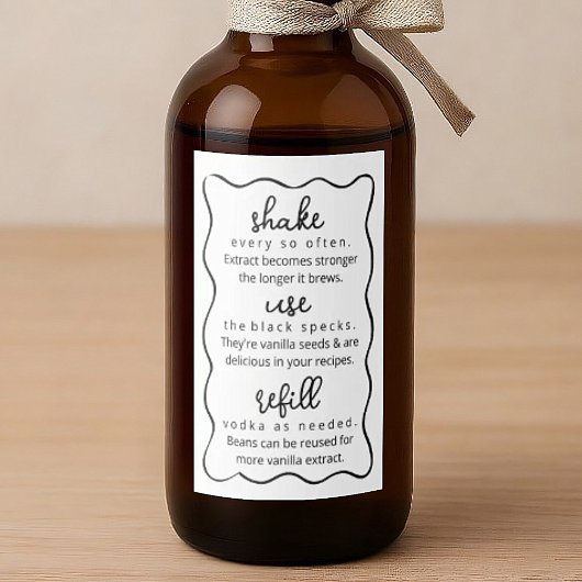 Homemade Vanilla Extract Instructions Doodle Label ワインラベル
