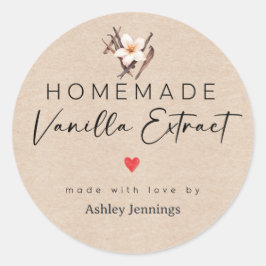 Homemade Vanilla Extract Labels | Made with Love ラウンドシール