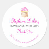 Homemade with Love|カップケーキベーカリーありがとうございました ラウンドシール (正面)