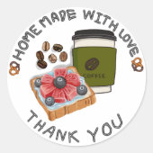 Homemade with love ラウンドシール (正面)