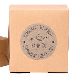 Homemade with Love | Kraft Paper Thank You ラウンドシール<br><div class="desc">Homemade with Love Kraft Paper | Thank You For Your order Design . This is a template ready for you to add your details to . Add that finishing touch to customers orders with this sticker .</div>