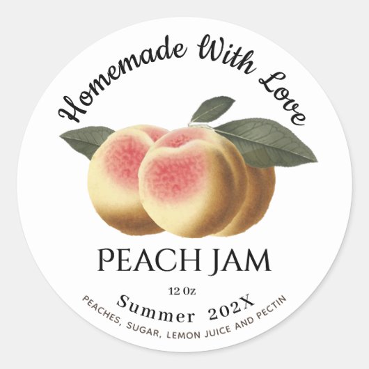  Homemade With Love Peach Jam Summer 202X ラウンドシール (正面)